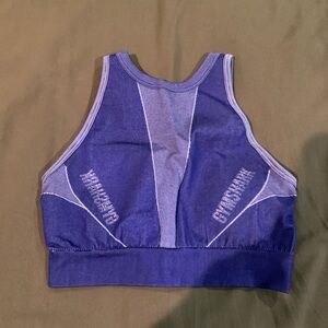 Gymshark Purple Seamless Racerback Bra with Contrast Panels